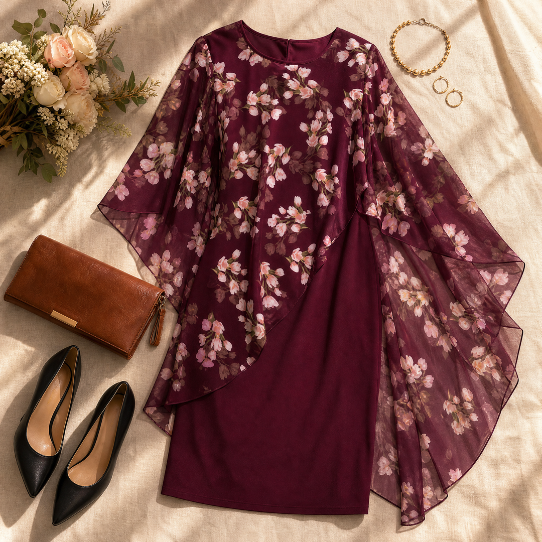Elegant Overlay Sheath Dress — View 6 | Clova