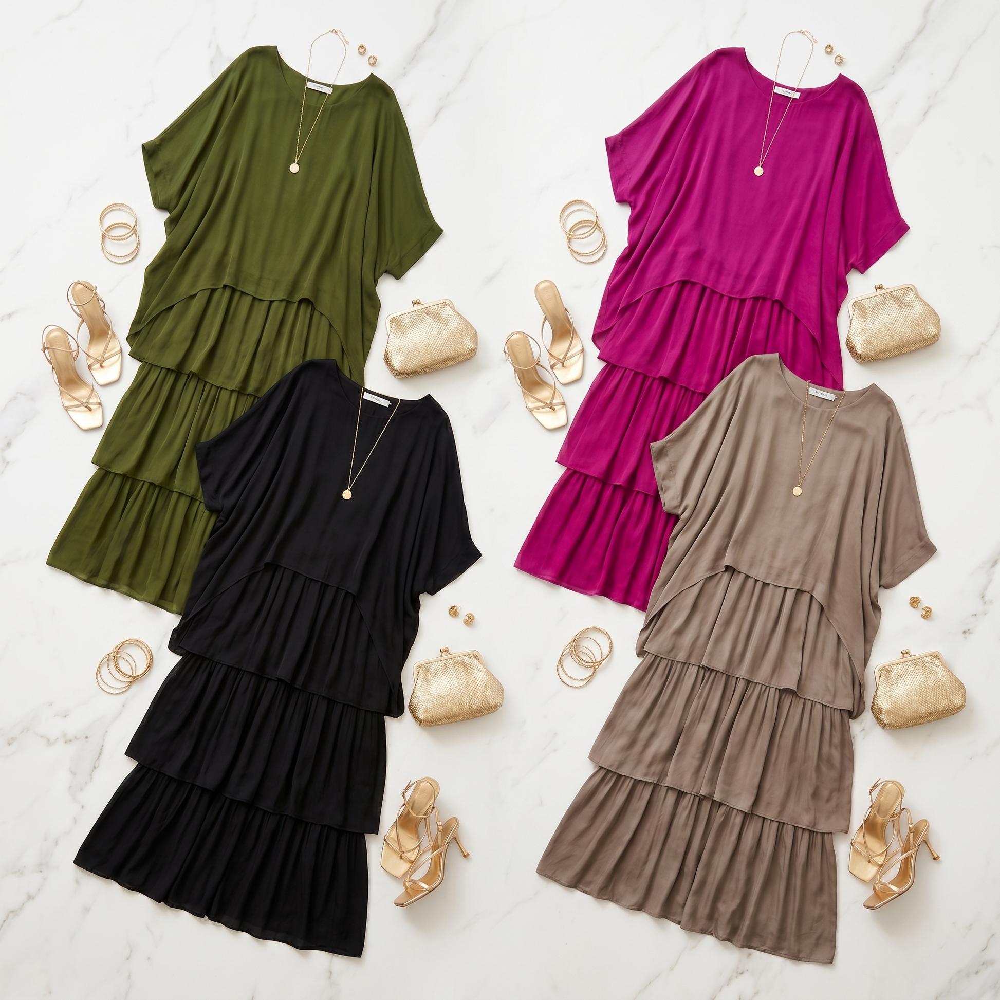 Elegant Tiered Dress for Events — View 6 | Clova