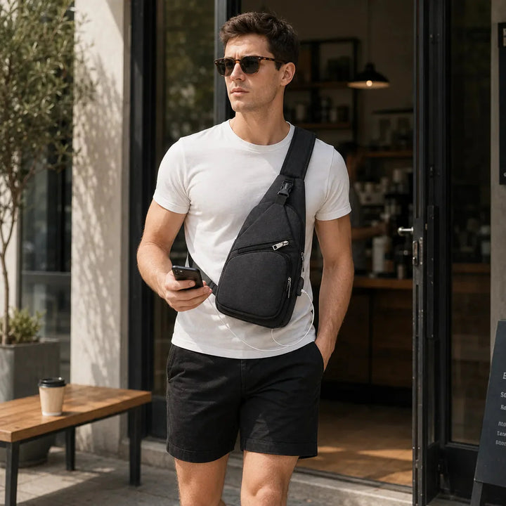 Crossbody Sling Bag with USB Charging Port