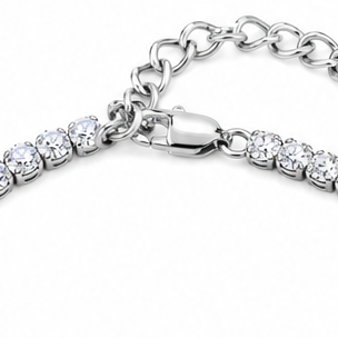 Pavé Zircon Cross Tennis Bracelet in Silver or Gold