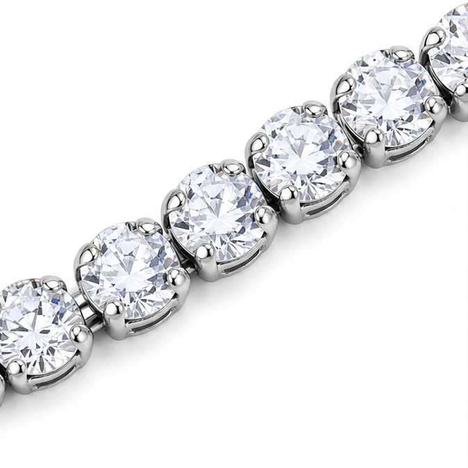 Pavé Zircon Cross Tennis Bracelet in Silver or Gold