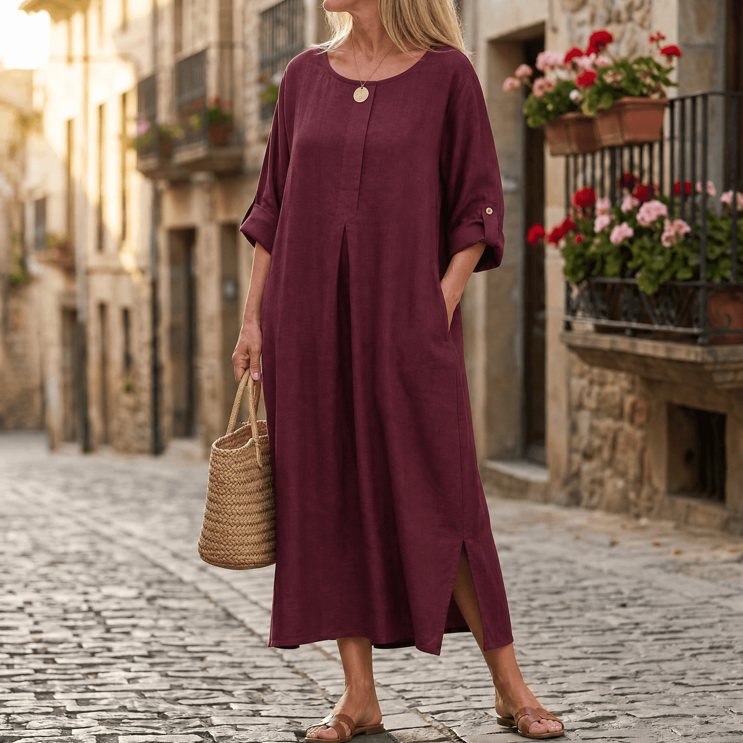 Flowy Linen-Style Maxi for Everyday Elegance — View 15 | Clova