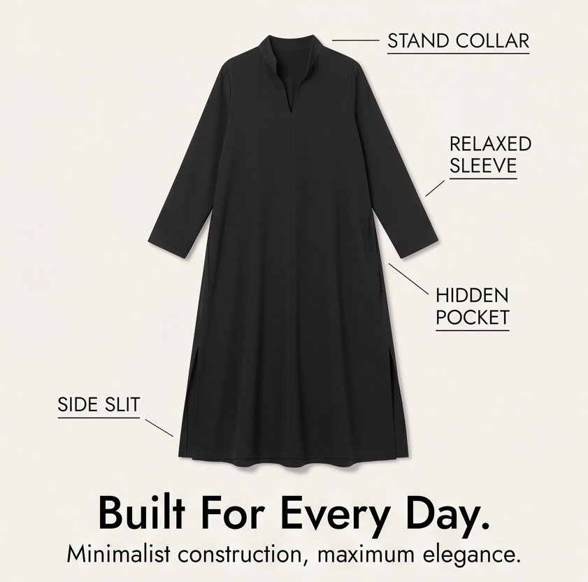 Loose Maxi Dress with Side Slits — View 7 | Clova