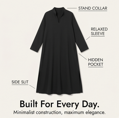Loose Maxi Dress with Side Slits — View 7 | Clova