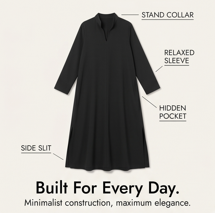 Loose Maxi Dress with Side Slits — View 7 | Clova