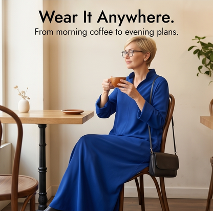 Loose Maxi Dress with Side Slits — View 10 | Clova