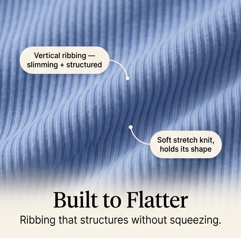 Ribbed Button-Up Henley Tunic — View 7 | Clova