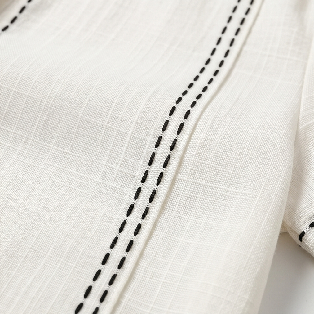 Stitched Henley Top — View 8 | Clova