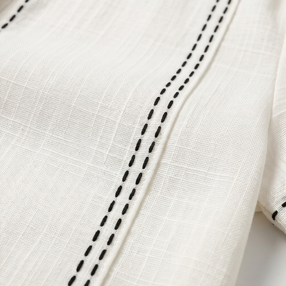 Stitched Henley Top — View 8 | Clova