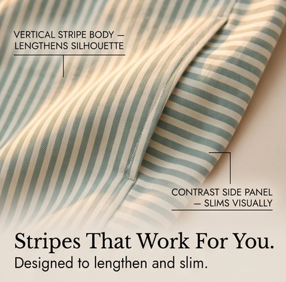 Striped Linen Pants with Elastic Waist — View 5 | Clova