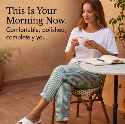 Striped Pants with Elastic Waist — View 8 | Clova