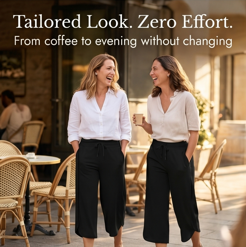 Lunavia Wide-Leg Tulip-Hem Capri Pants with Pockets — View 6 | Clova