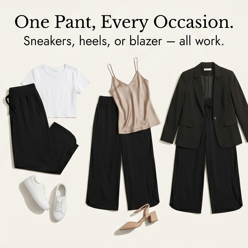 Lunavia Wide-Leg Tulip-Hem Capri Pants with Pockets — View 7 | Clova