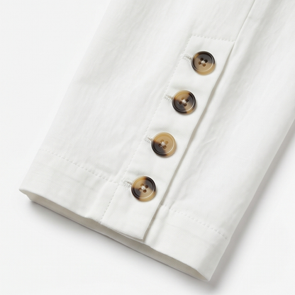 Button-Hem Cropped Cotton Pants — View 12 | Clova