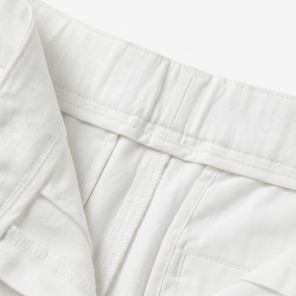 Button-Hem Cropped Cotton Pants — View 14 | Clova