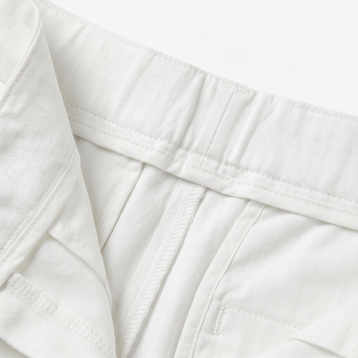 Button-Hem Cropped Cotton Pants — View 14 | Clova