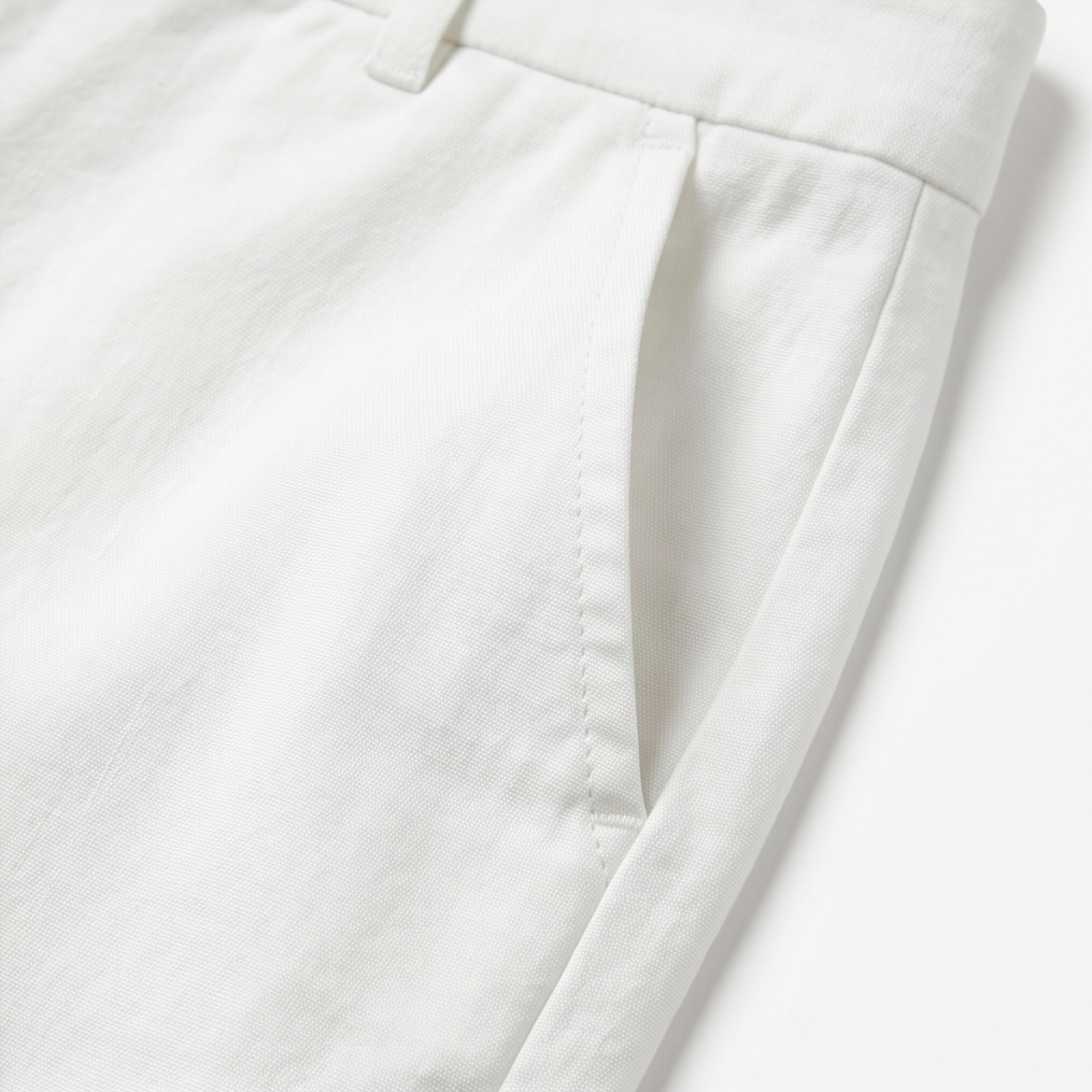 Button-Hem Cropped Cotton Pants — View 15 | Clova
