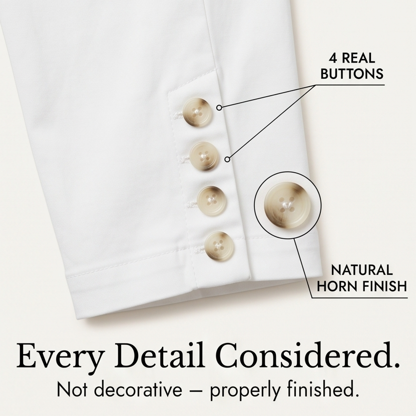 Button-Hem Cropped Cotton Pants — View 6 | Clova