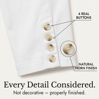 Button-Hem Cropped Cotton Pants — View 6 | Clova
