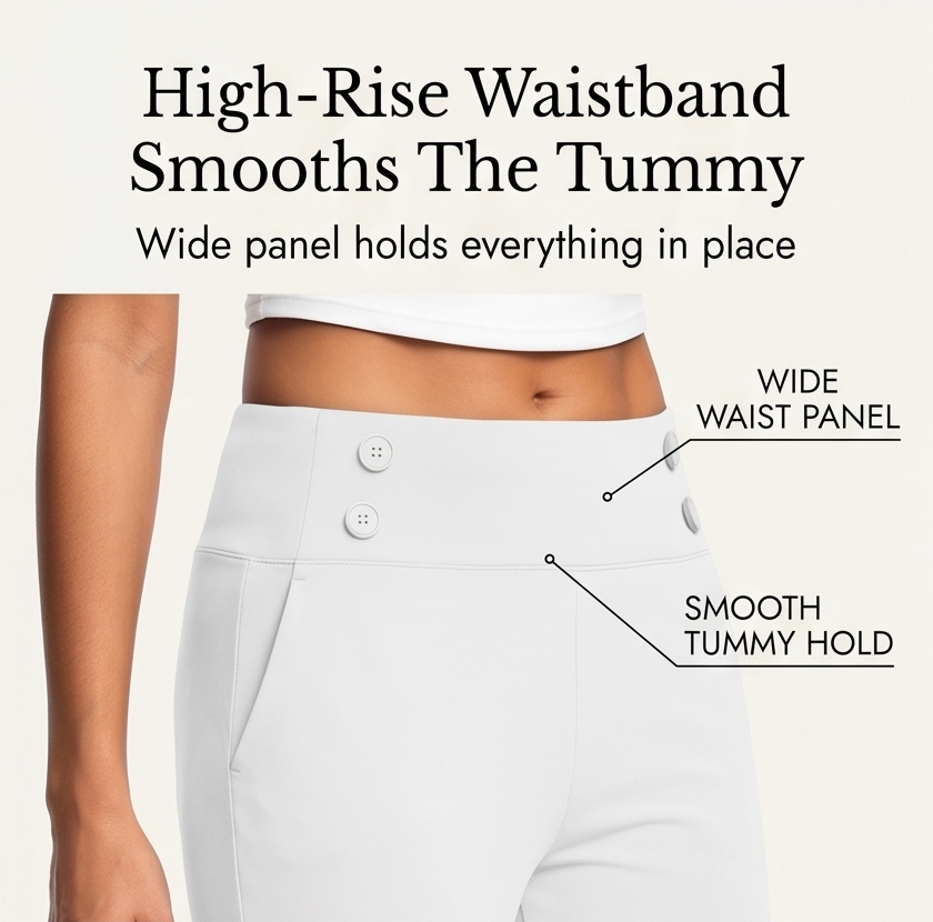 High-Waist Stretch Capri Pants — View 6 | Clova