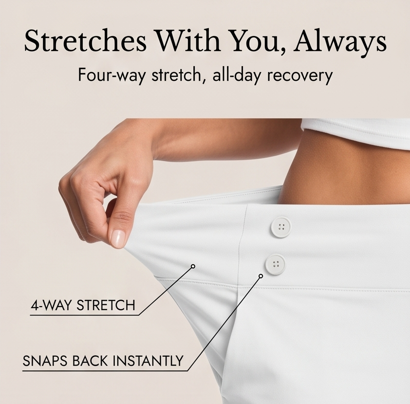 High-Waist Stretch Capri Pants — View 7 | Clova