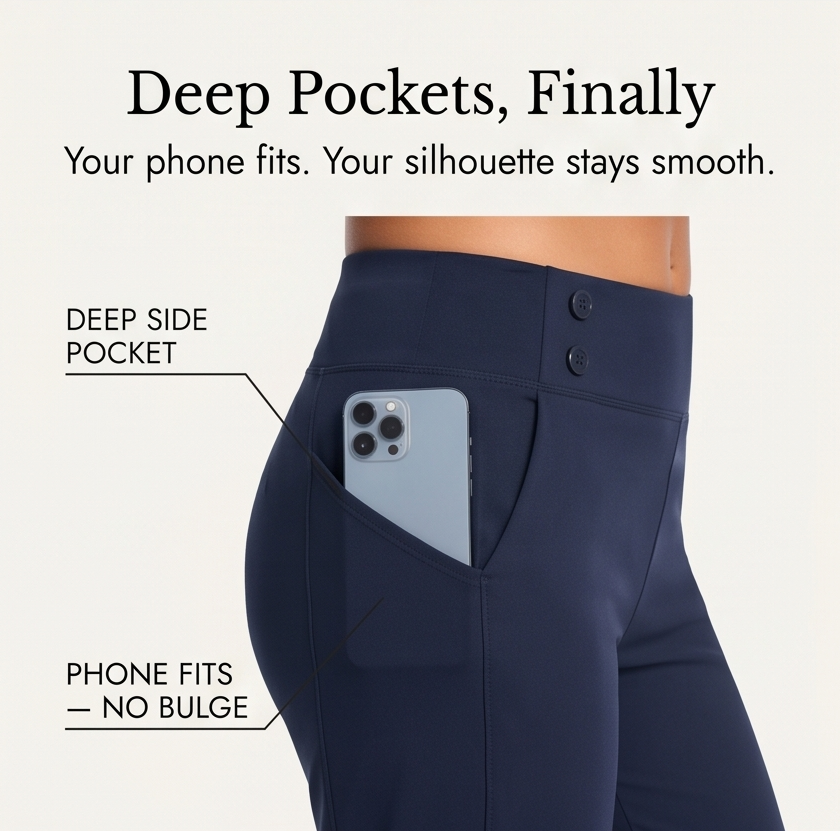 High-Waist Stretch Capri Pants — View 10 | Clova