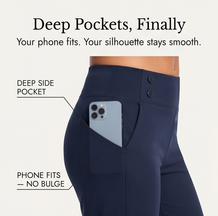 High-Waist Stretch Capri Pants — View 10 | Clova