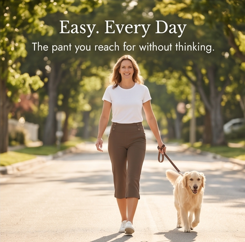 High-Waist Stretch Capri Pants — View 11 | Clova