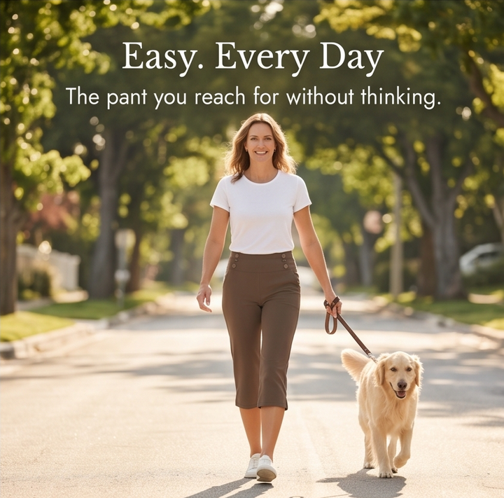 High-Waist Stretch Capri Pants — View 11 | Clova