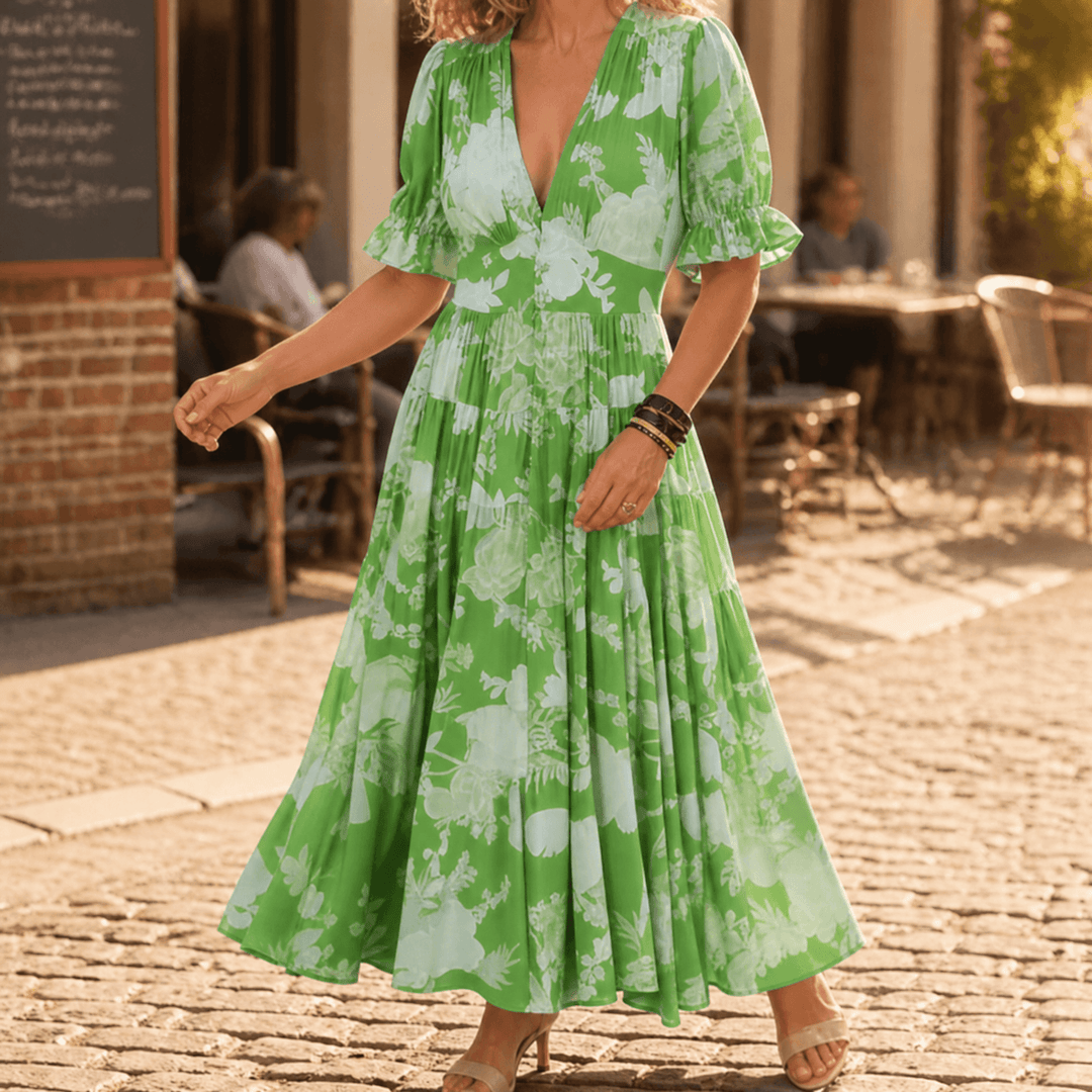 Flowing Floral Maxi Dress — View 12 | Clova