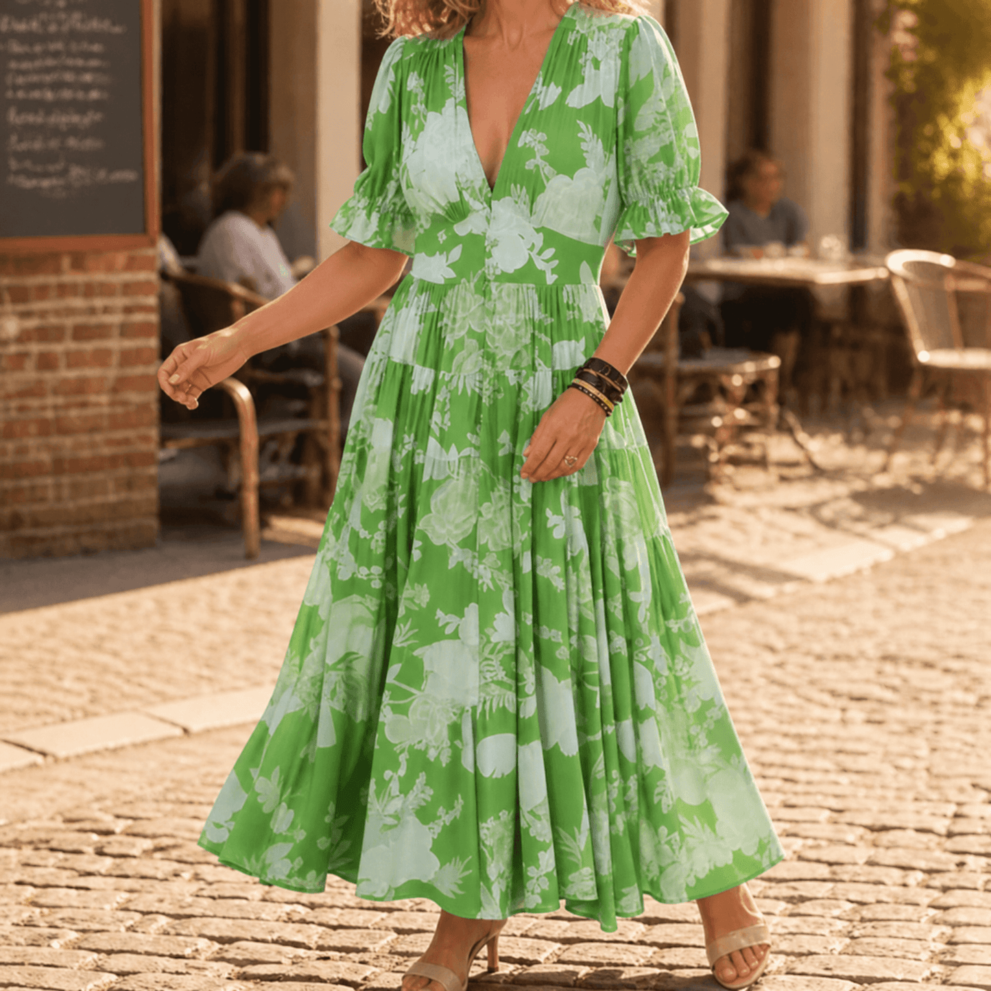 Flowing Floral Maxi Dress — View 12 | Clova