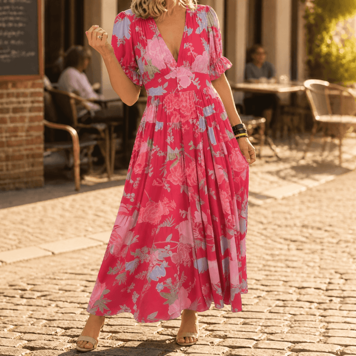 Flowing Floral Maxi Dress — View 11 | Clova