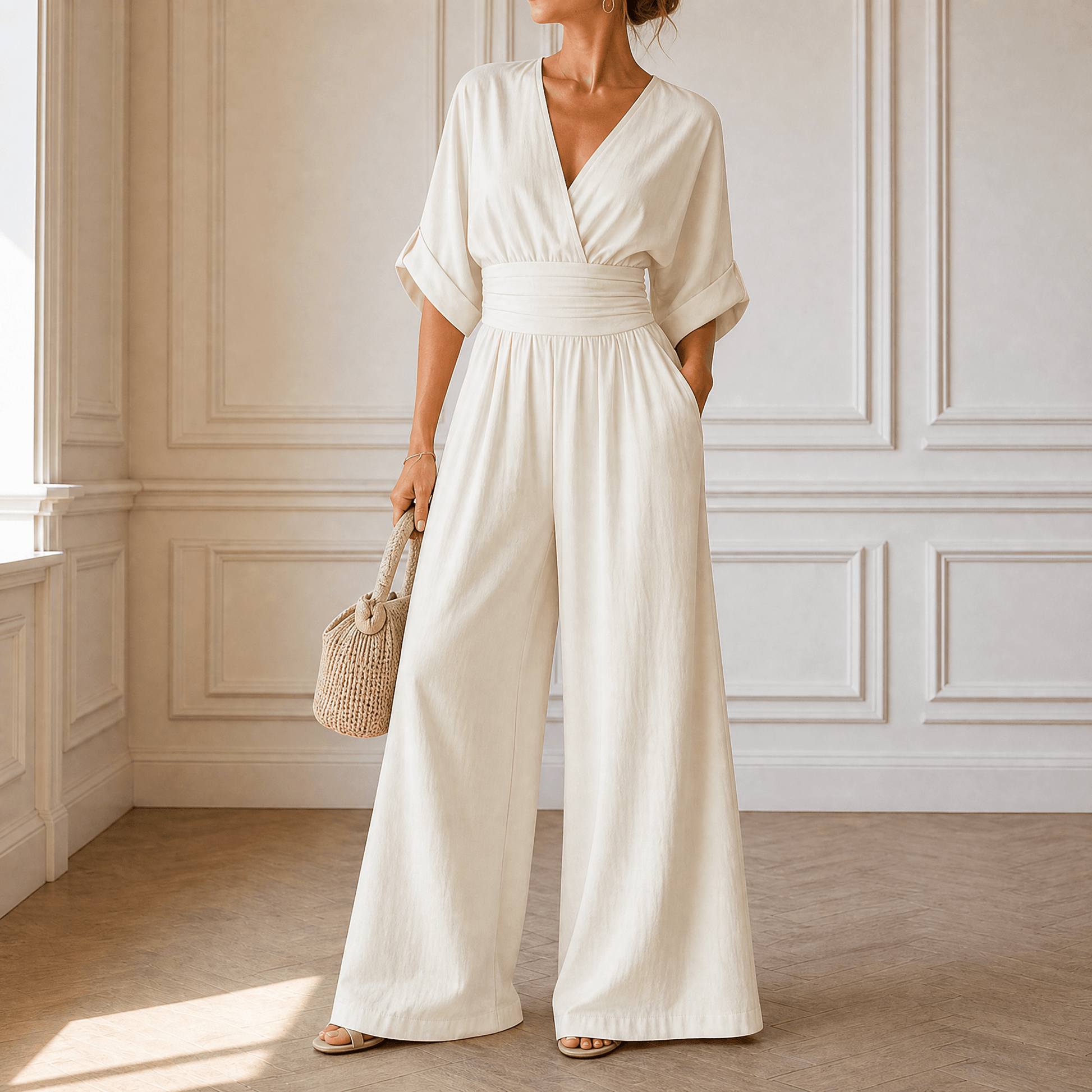Elegant Wrap Jumpsuit — View 17 | Clova