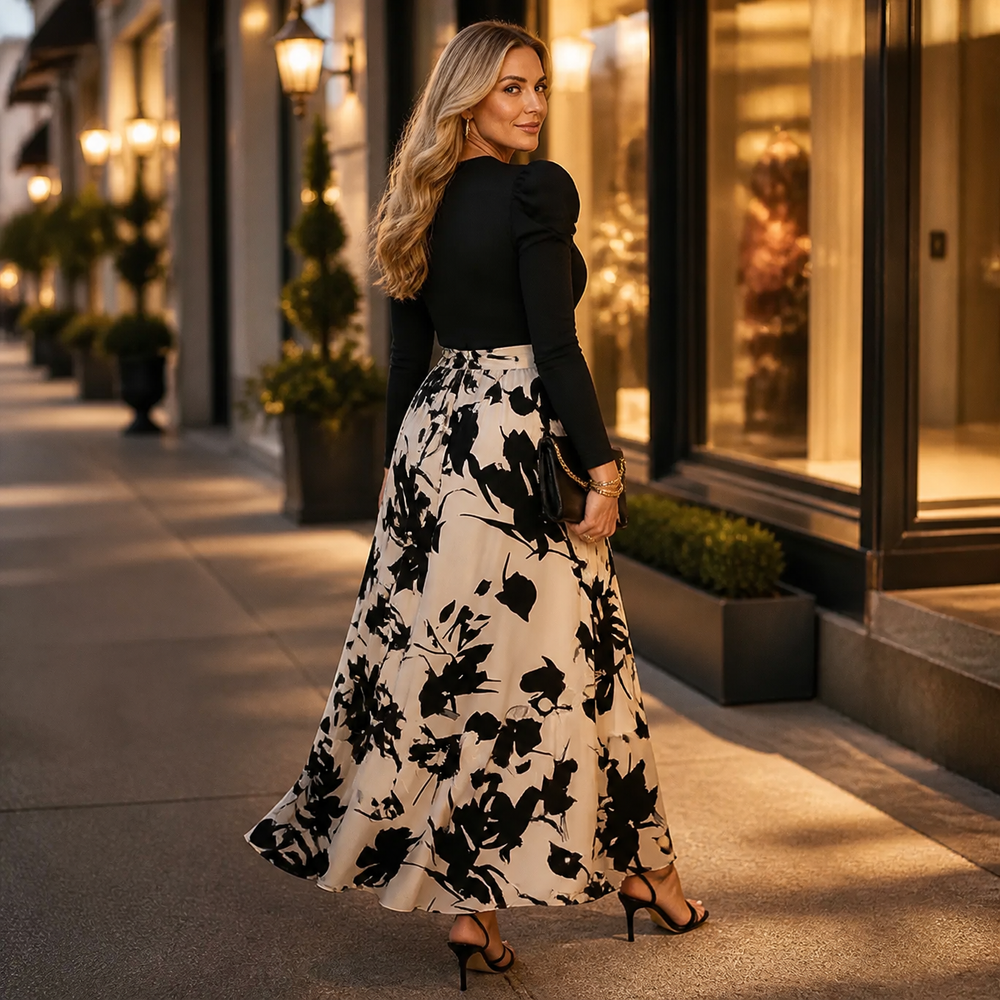 Floral Tie-Waist Maxi Dress — View 2 | Clova