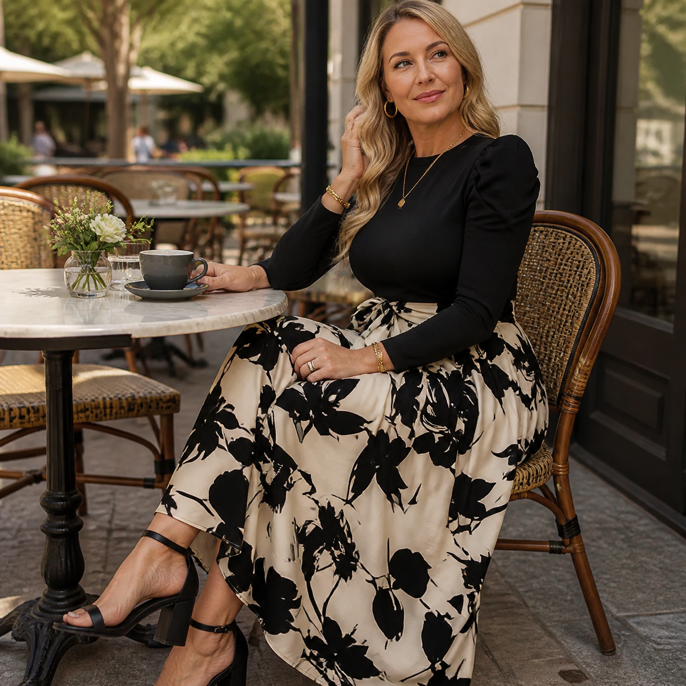 Floral Tie-Waist Maxi Dress — View 4 | Clova