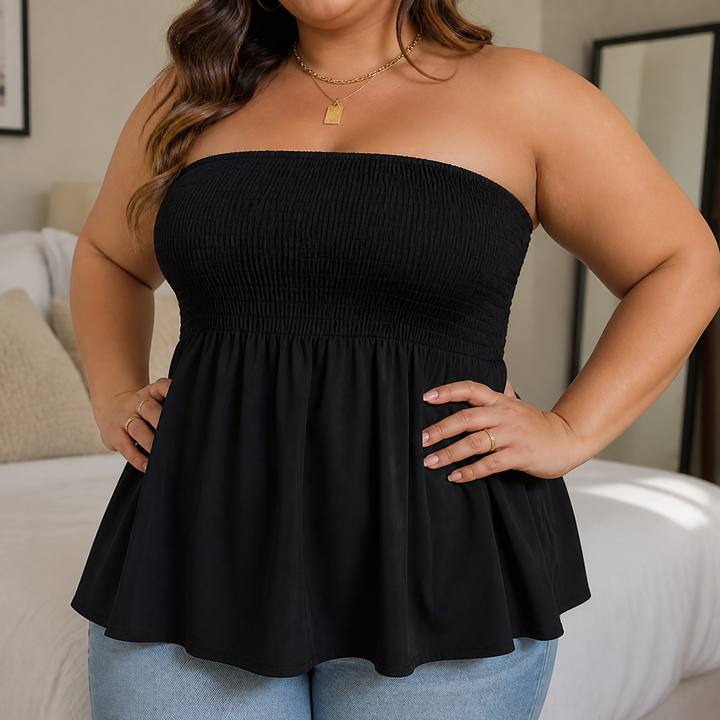 Strapless Smocked Babydoll Top | Clova Women&