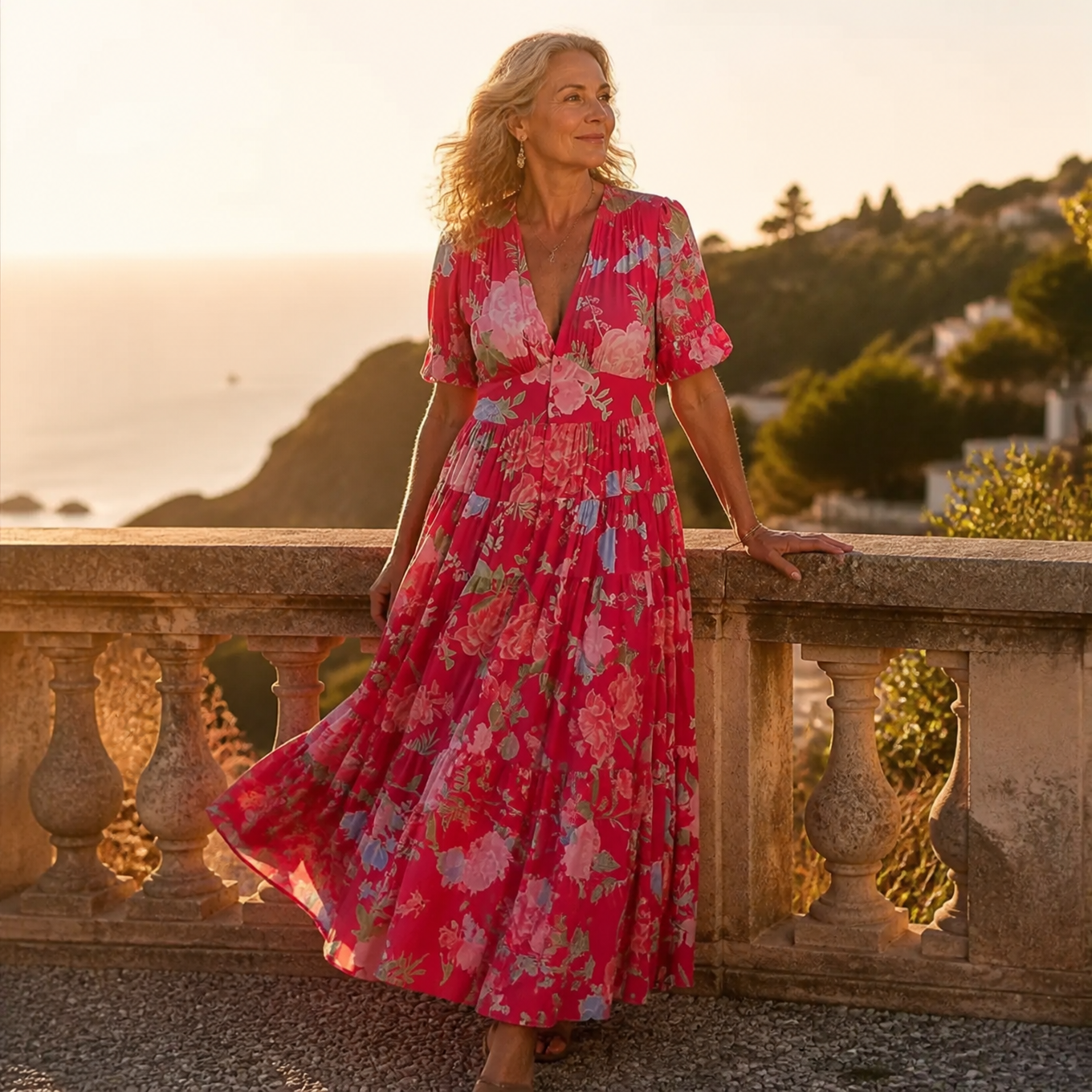 Flowing Floral Maxi Dress — View 6 | Clova
