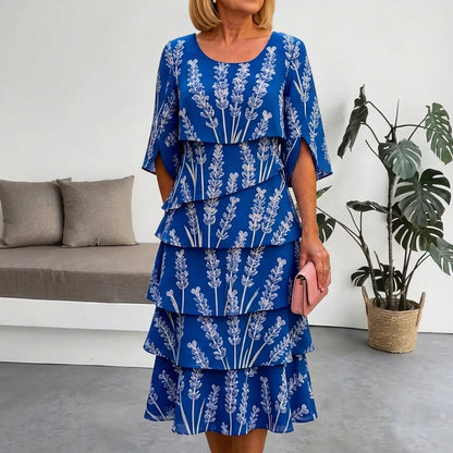 Lumielle Tiered Floral Midi Dress for Special Occasions | Clova Women's Fashion