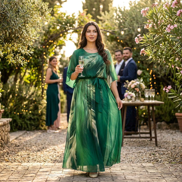 Aurelinea Painted Chiffon Maxi Dress — View 5 | Clova