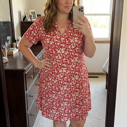 V-Neck Floral Dress with Pockets | Clova Women's Fashion