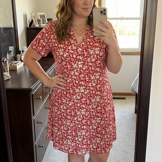 V-Neck Floral Dress with Pockets | Clova Women's Fashion