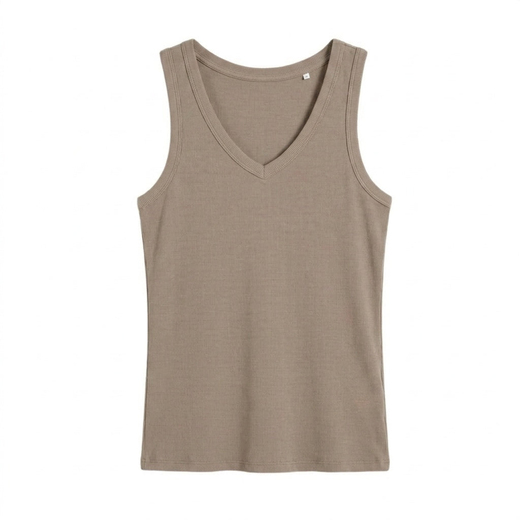 Ribbed V-Neck Tank — View 19 | Clova