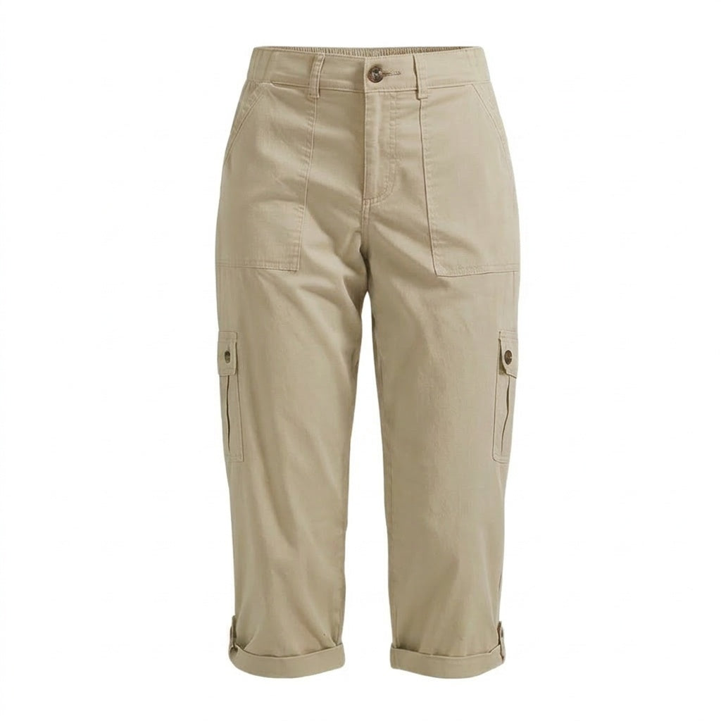 Comfortable Stretch Capri with Pockets — View 16 | Clova