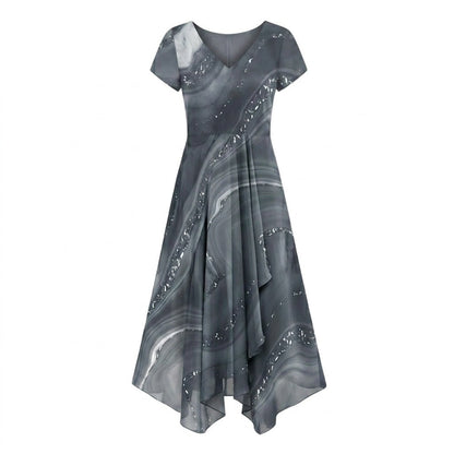 Flowing Marbled Midi Dress for Special Occasions — View 17 | Clova