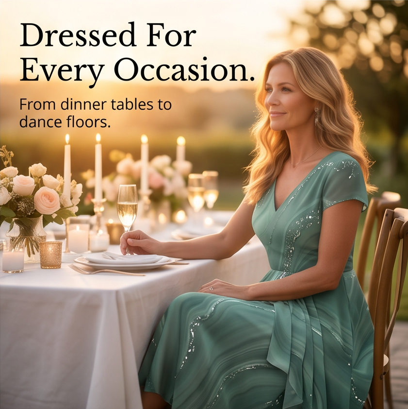Flowing Marbled Midi Dress for Special Occasions — View 9 | Clova