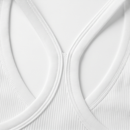 Lunella Ribbed V-Neck Tank with Built-In Bra — View 14 | Clova