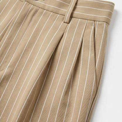 Solène High-Waisted Striped Wide-Leg Trousers for Effortless Polish — View 8 | Clova