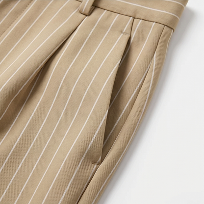 Solène High-Waisted Striped Wide-Leg Trousers for Effortless Polish — View 9 | Clova