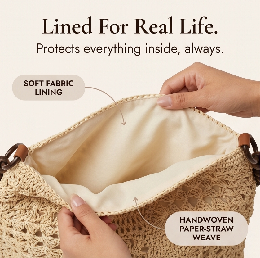 Crochet Summer Tote with Hidden Lining