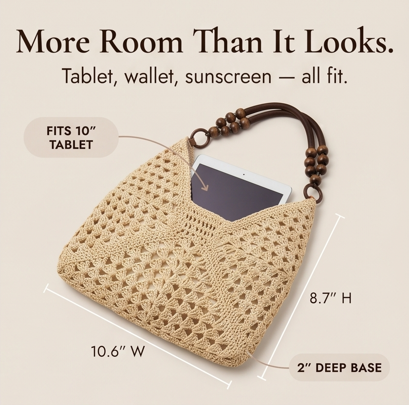 Crochet Summer Tote with Hidden Lining
